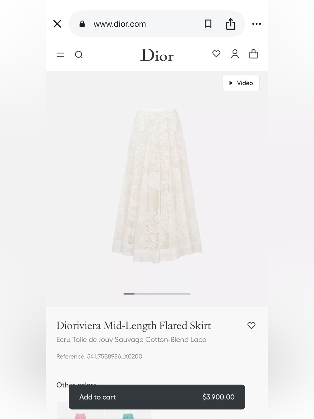 Dior Elegant White Lace A-Line Skirt - Picture 6 of 6